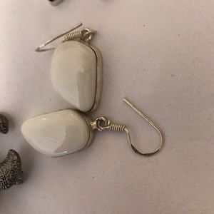 White Rare 925 Silver Coral Earrings